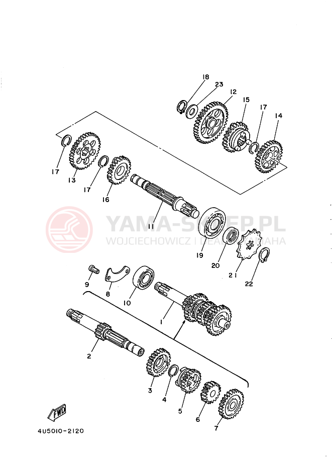 Schemat "Skrzynia biegów " do Yamaha YSR50