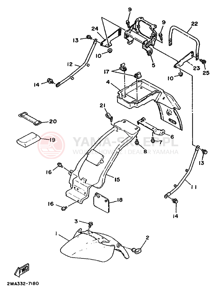 Schemat "błotnik" do Yamaha TZR250