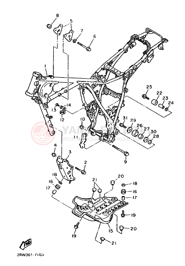 Schemat "rama" do Yamaha XT600Z