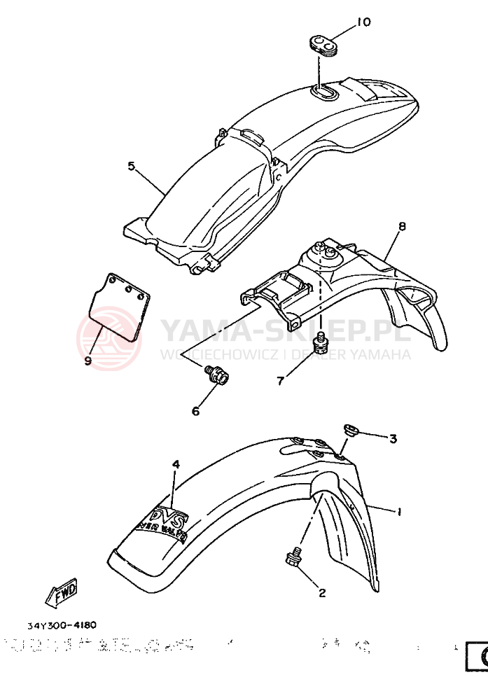 Schemat "błotnik" do Yamaha DT125LC