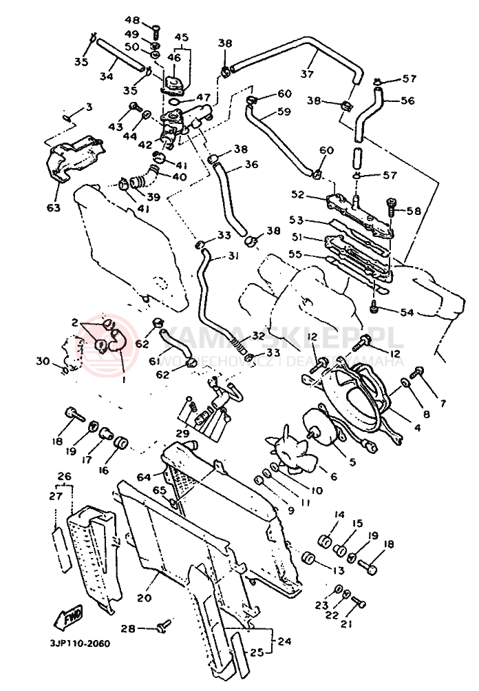 Schemat "Układ chlodzenia" do Yamaha VMX12 VMX12F VMAX