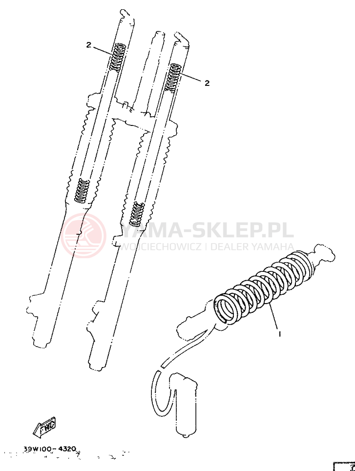 Schemat "Zawieszenie przód" do Yamaha IT200S
