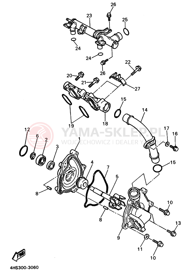 Schemat "Pompa wody" do Yamaha YZF750SP