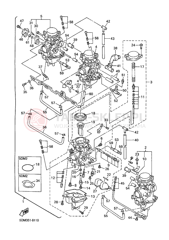 Schemat "Gaźnik" do Yamaha FZS600 FAZER