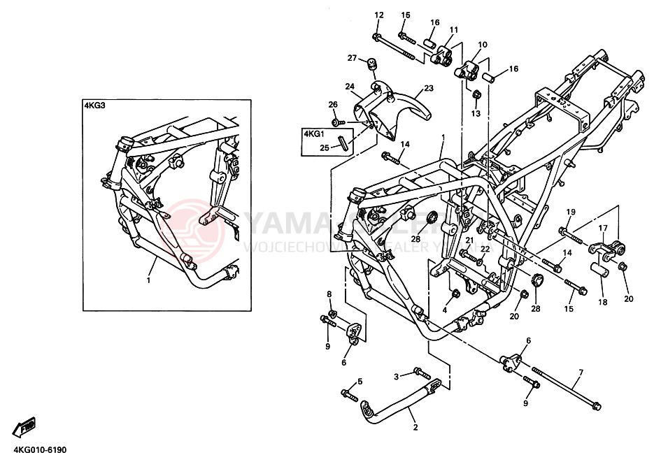 Schemat "rama" do Yamaha XJR1200