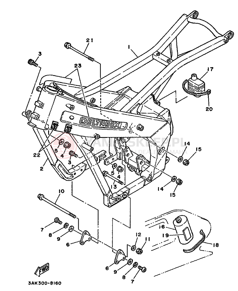Schemat "rama" do Yamaha TZ250