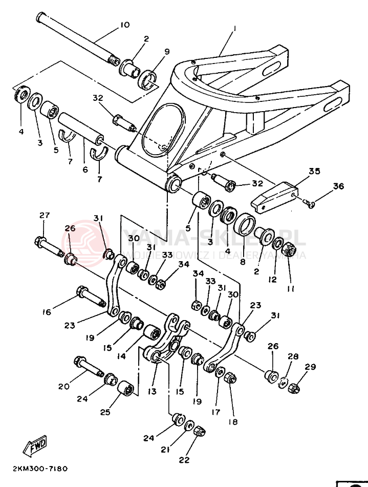 Schemat "wahacz" do Yamaha TZ250