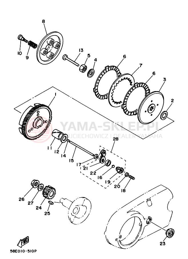 Schemat "sprzęgło" do Yamaha YB-1