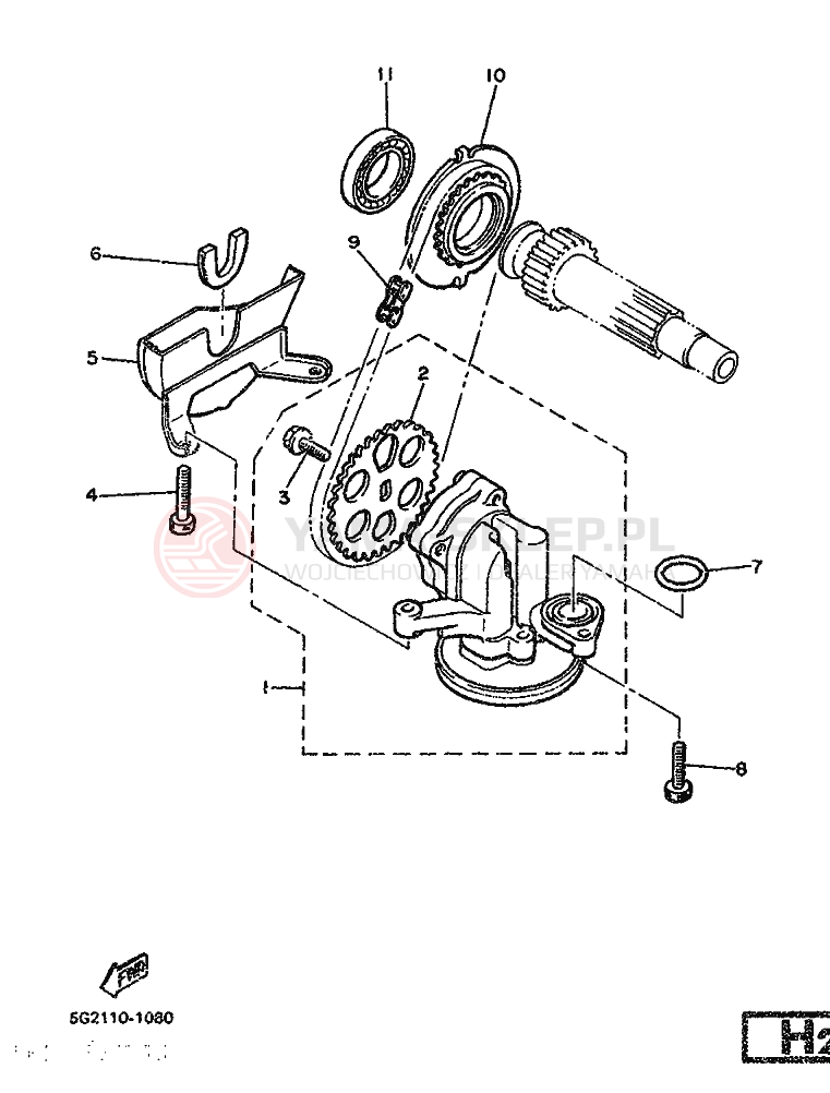 Schemat "Pompa olejowa" do Yamaha XJ900