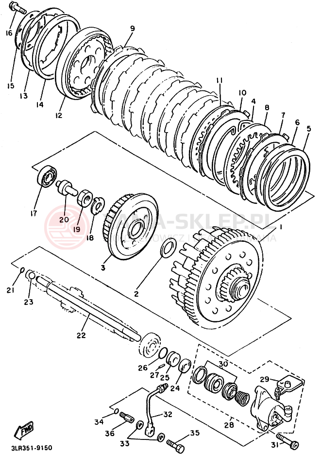 Schemat "sprzęgło" do Yamaha VMX12 VMAX