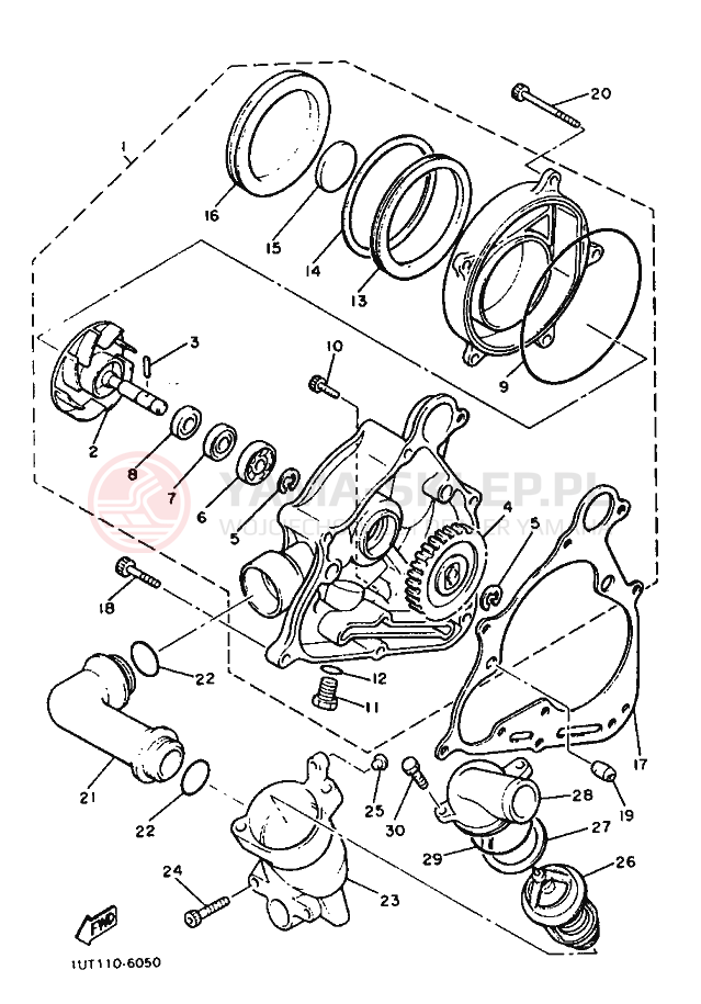 Schemat "Pompa wody" do Yamaha VMX1200