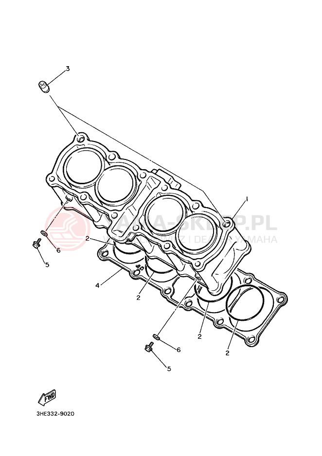 Schemat "cylinder" do Yamaha FZR600 GENESIS