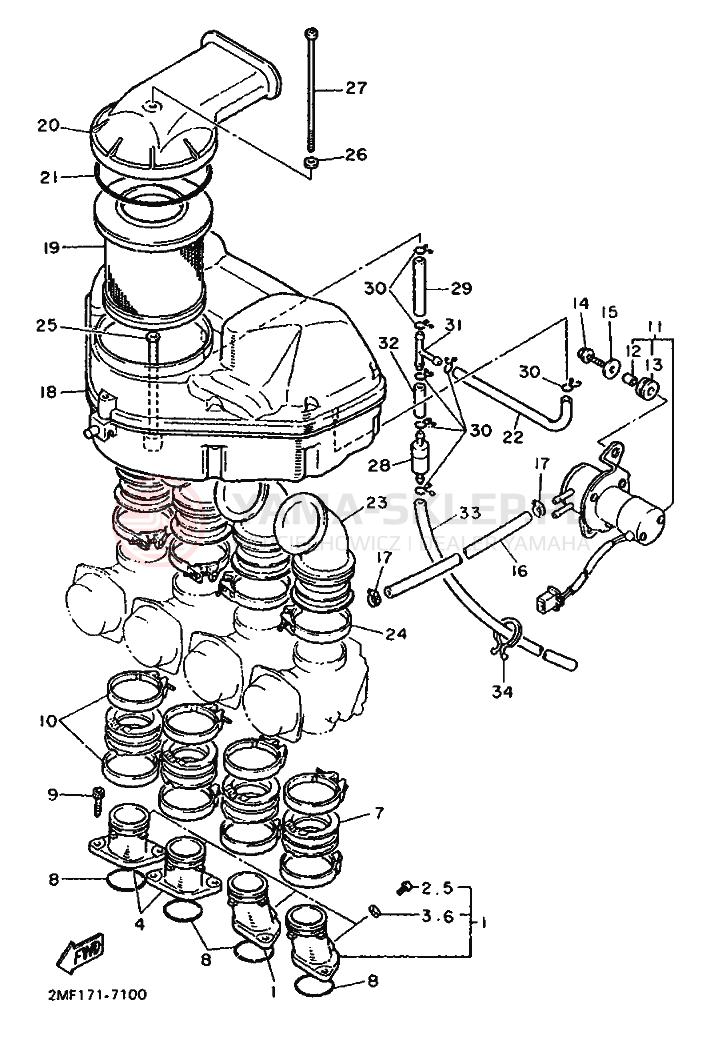 Schemat "Wtrysk paliwa" do Yamaha FZ750 GENESIS