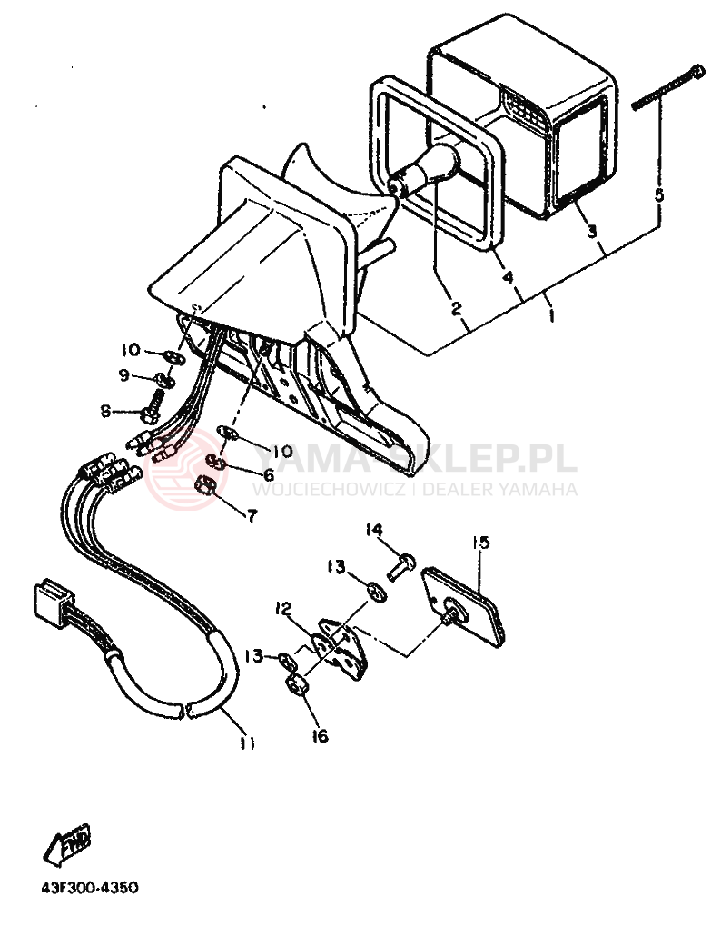 Schemat "lampa tył" do Yamaha XT600