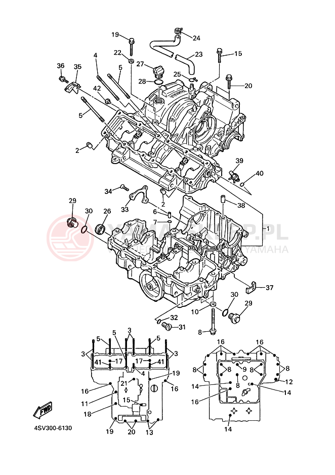 Schemat "Pokrywa silnika" do Yamaha YZF1000R THUNDERACE