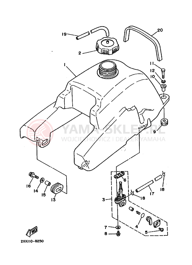 Schemat "zbiornik paliwa" do Yamaha WARRIOR