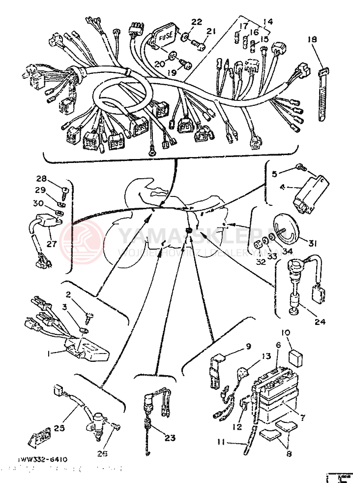 Schemat "układ elektryczny" do Yamaha RZ350S