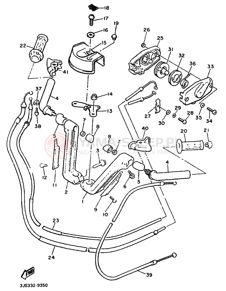 Schemat "Kierownica i osprzęt" do Yamaha XVZ13TD VENTURE ROYAL