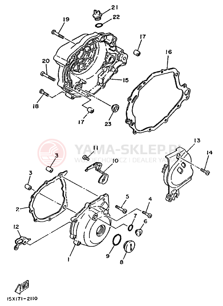 Schemat "Pokrywa silnika" do Yamaha XT125