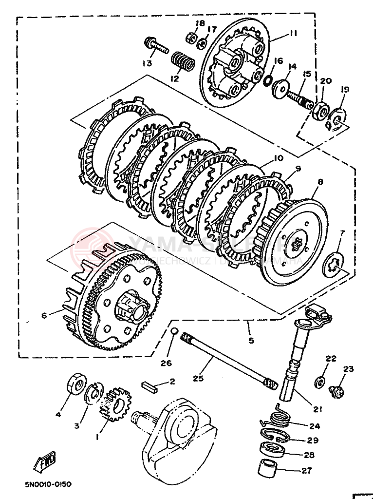 Schemat "sprzęgło" do Yamaha SR125