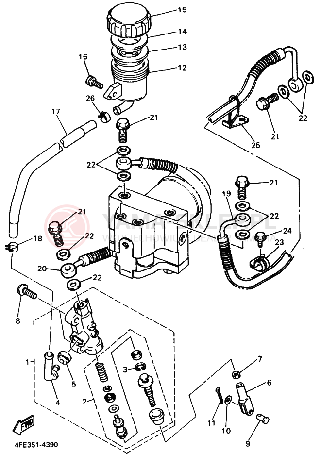 Schemat "CYLINDER MASTER" do Yamaha GTS1000A