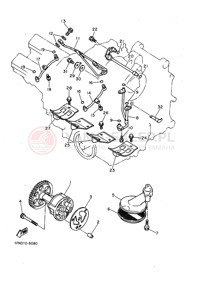 Schemat "Pompa olejowa" do Yamaha FZ750 GENESIS