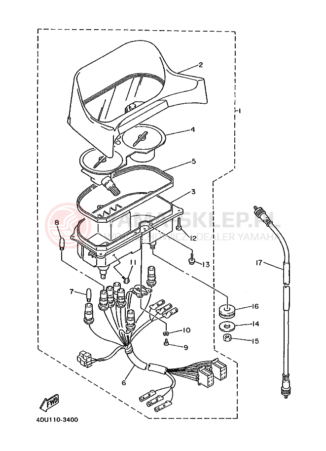 Schemat "licznik" do Yamaha XJ600S DIVERSION