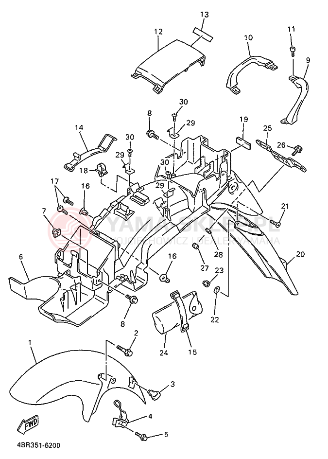 Schemat "błotnik" do Yamaha XJ600S DIVERSION