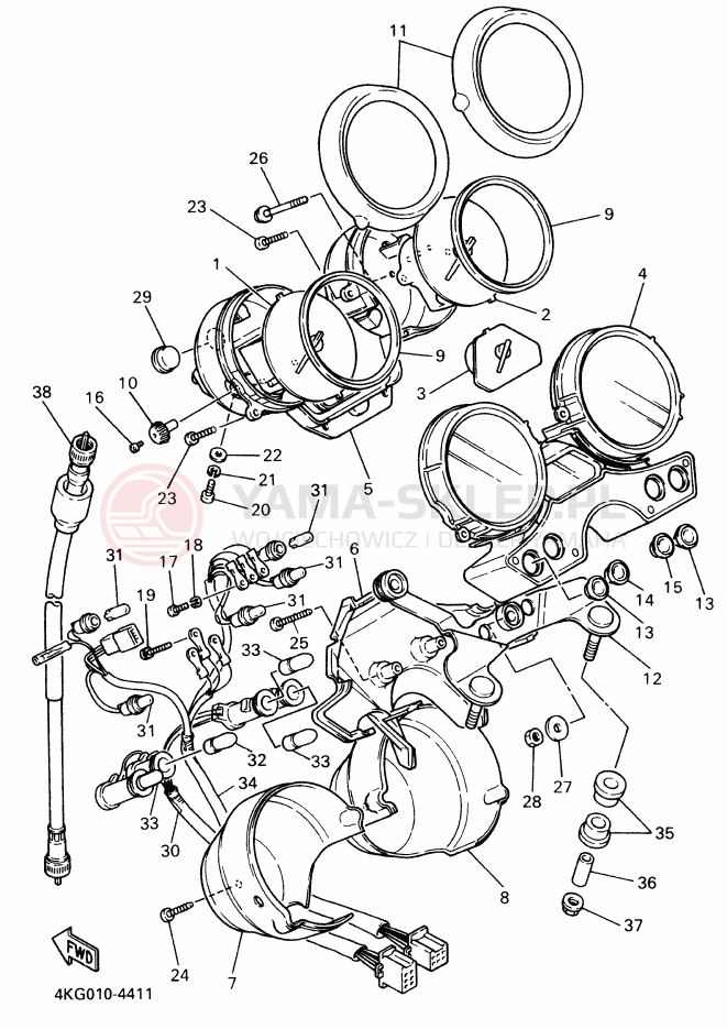 Schemat "licznik" do Yamaha XJR1200