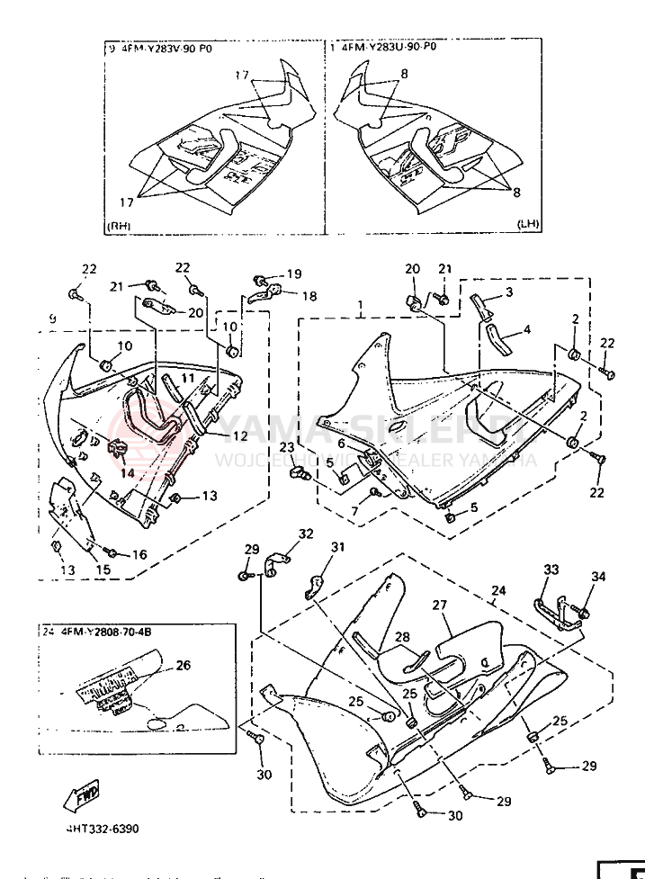 Schemat "elementy nadwozia" do Yamaha YZF750SP