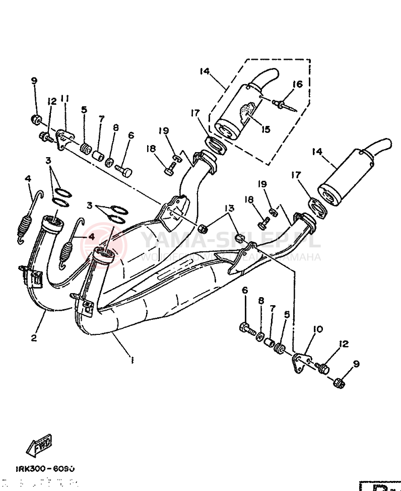 Schemat "Wydech końcowy" do Yamaha TZ250