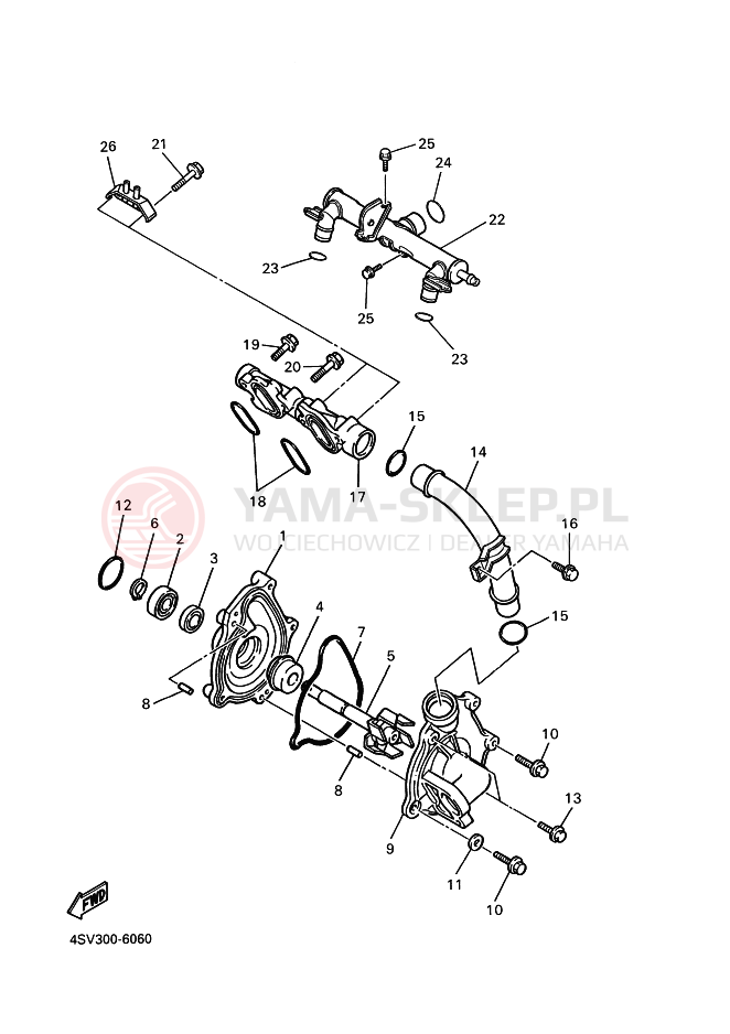 Schemat "Pompa wody" do Yamaha YZF1000R THUNDERACE