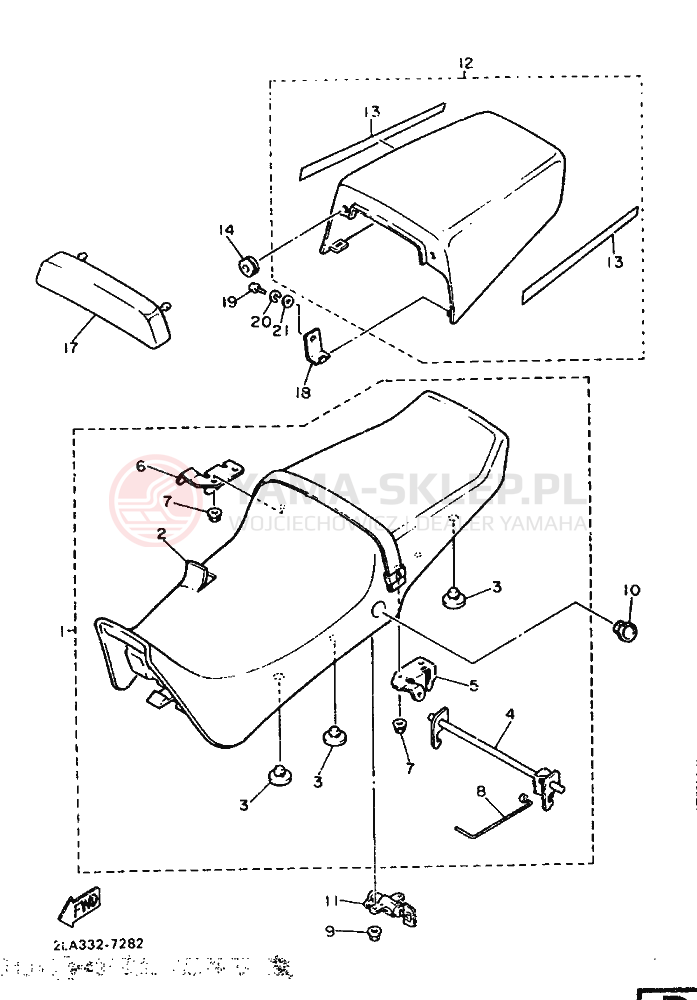Schemat "siedzenie" do Yamaha FZR1000