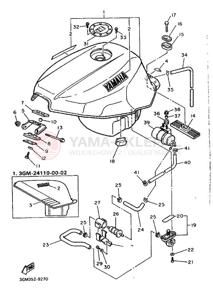 Schemat "zbiornik paliwa" do Yamaha FZR1000