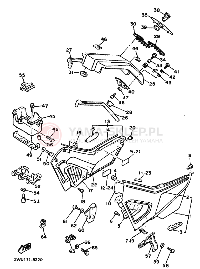 Schemat "Pokrywa boczna" do Yamaha XVZ13TD VENTURE ROYAL