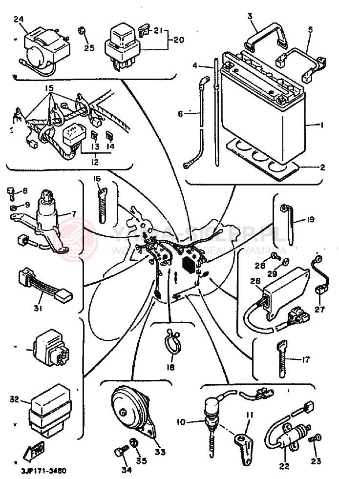 Schemat "układ elektryczny" do Yamaha VMX12 VMX12F VMAX