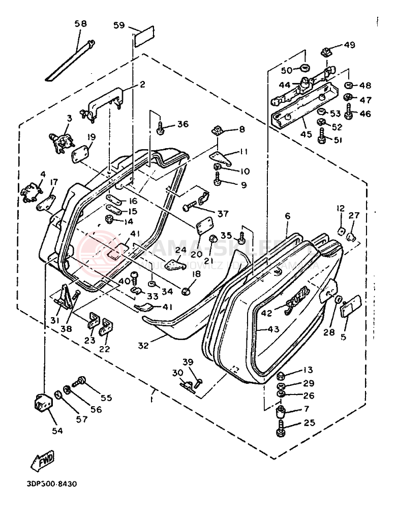 Schemat "Kufry boczne" do Yamaha XVZ12TD VENTURE ROYAL