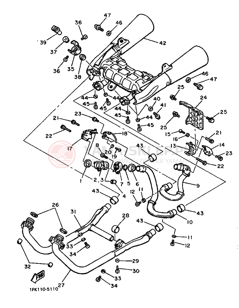 Schemat "Wydech końcowy" do Yamaha VMX1200