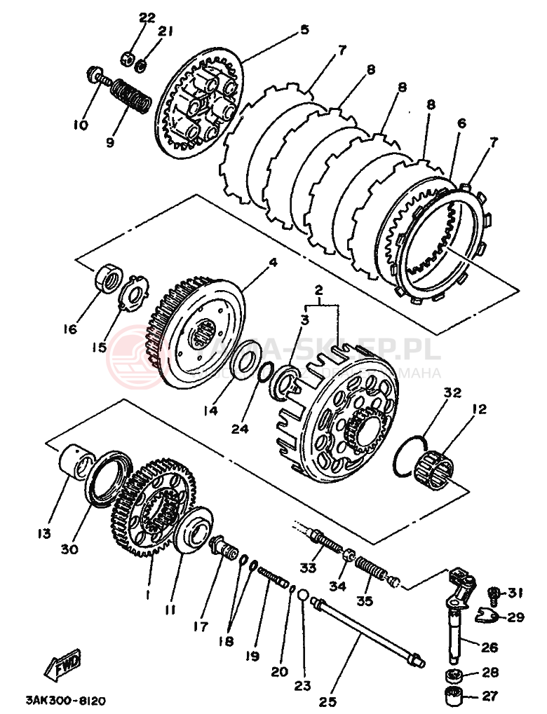 Schemat "sprzęgło" do Yamaha TZ250