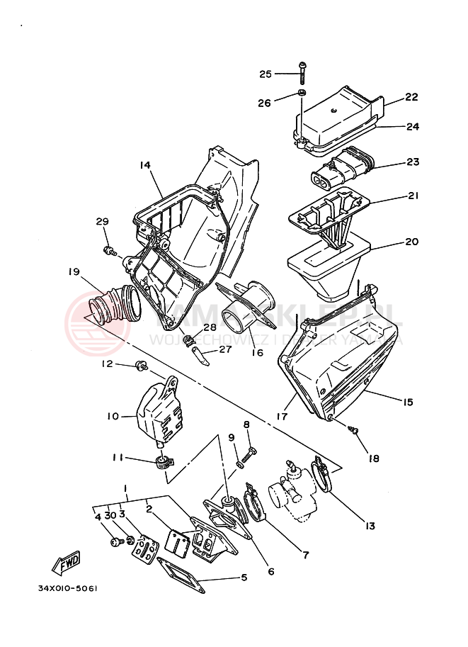 Schemat "Wtrysk paliwa" do Yamaha DT125R
