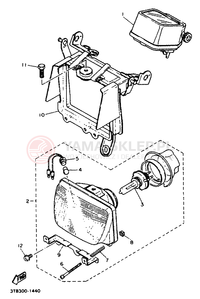 Schemat "układ elektryczny" do Yamaha XT600E