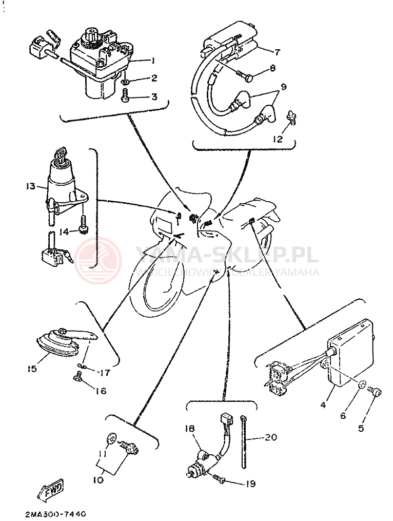 Schemat "układ elektryczny" do Yamaha TZR250