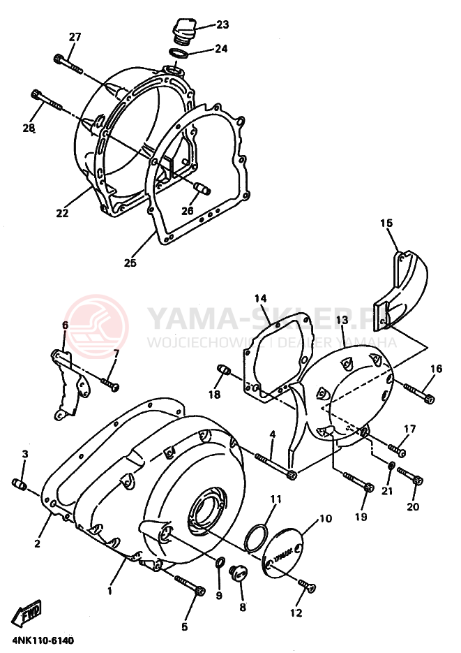 Schemat "Pokrywa silnika" do Yamaha XVZ13A ROYAL STAR