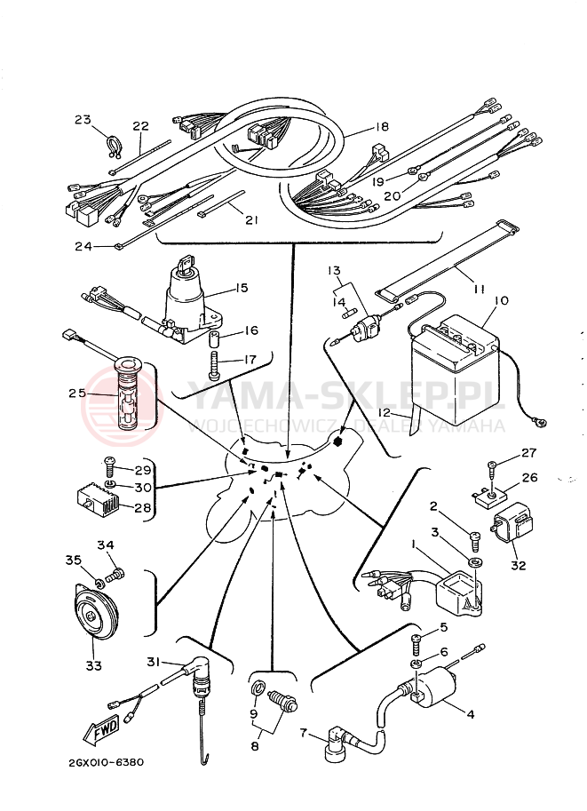 Schemat "układ elektryczny" do Yamaha YSR80