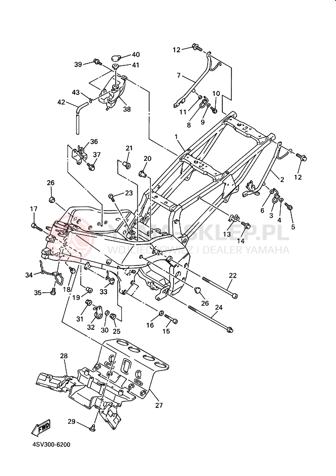 Schemat "rama" do Yamaha YZF1000R THUNDERACE