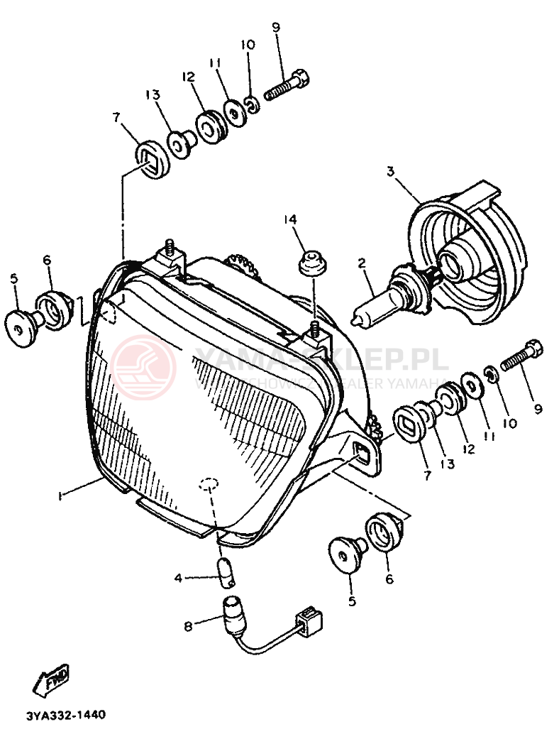 Schemat "Lampa przód" do Yamaha FJ1200