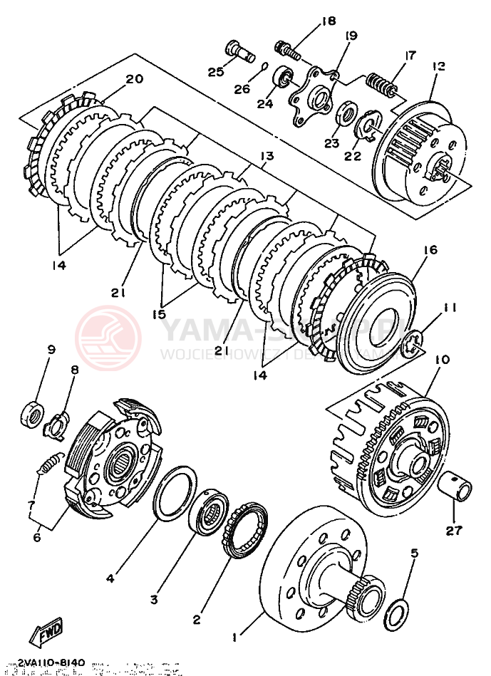 Schemat "sprzęgło" do Yamaha BIG BEAR 350