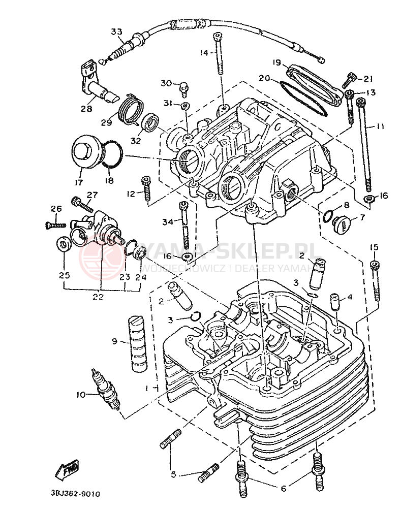 Schemat "głowica" do Yamaha XT500T