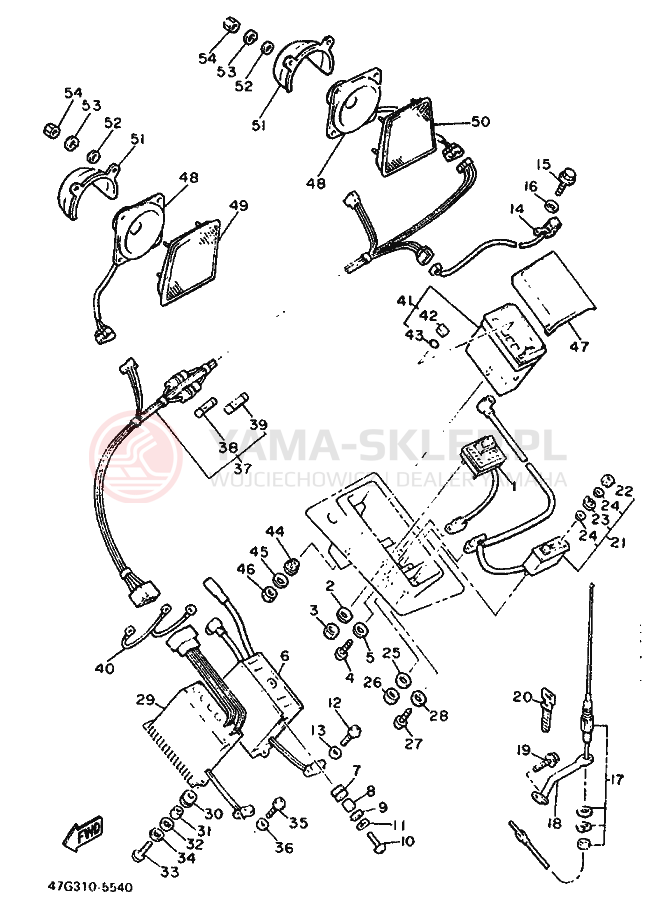 Schemat "Wyposażenie audio" do Yamaha XVZ12TD VENTURE ROYAL