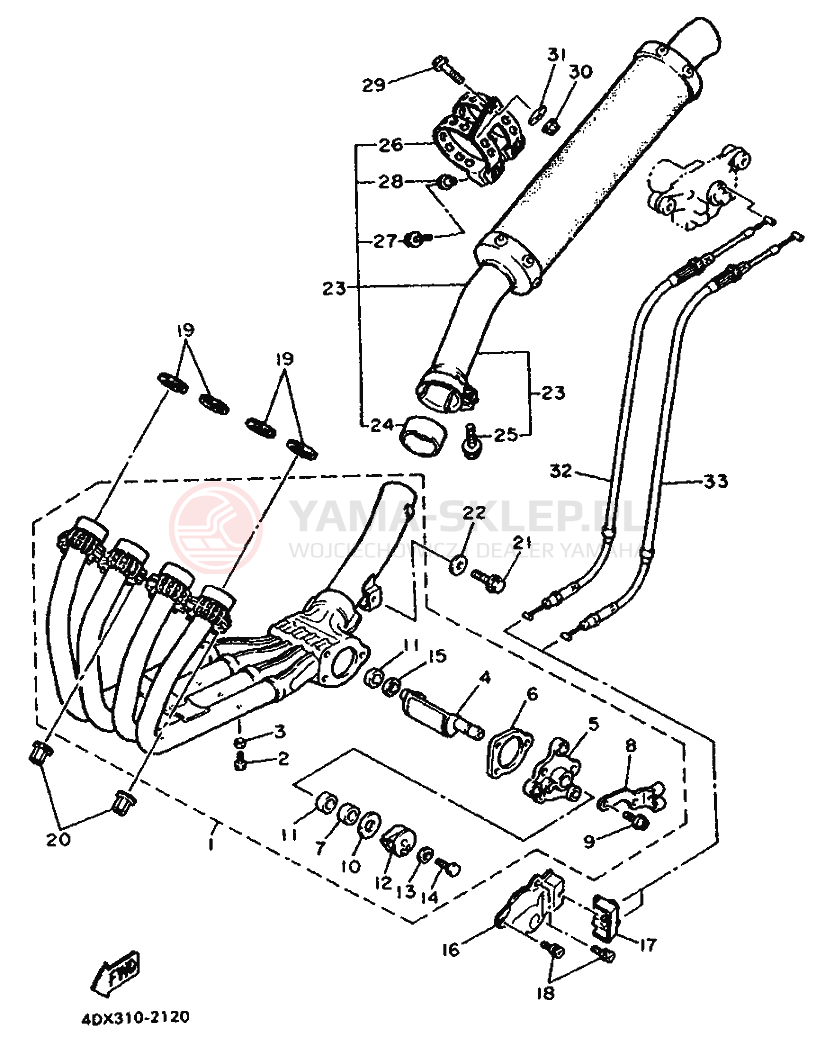 Schemat "Wydech końcowy" do Yamaha FZR400RR